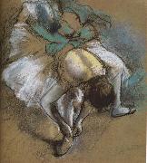 Edgar Degas dancer wearing shoes oil painting artist